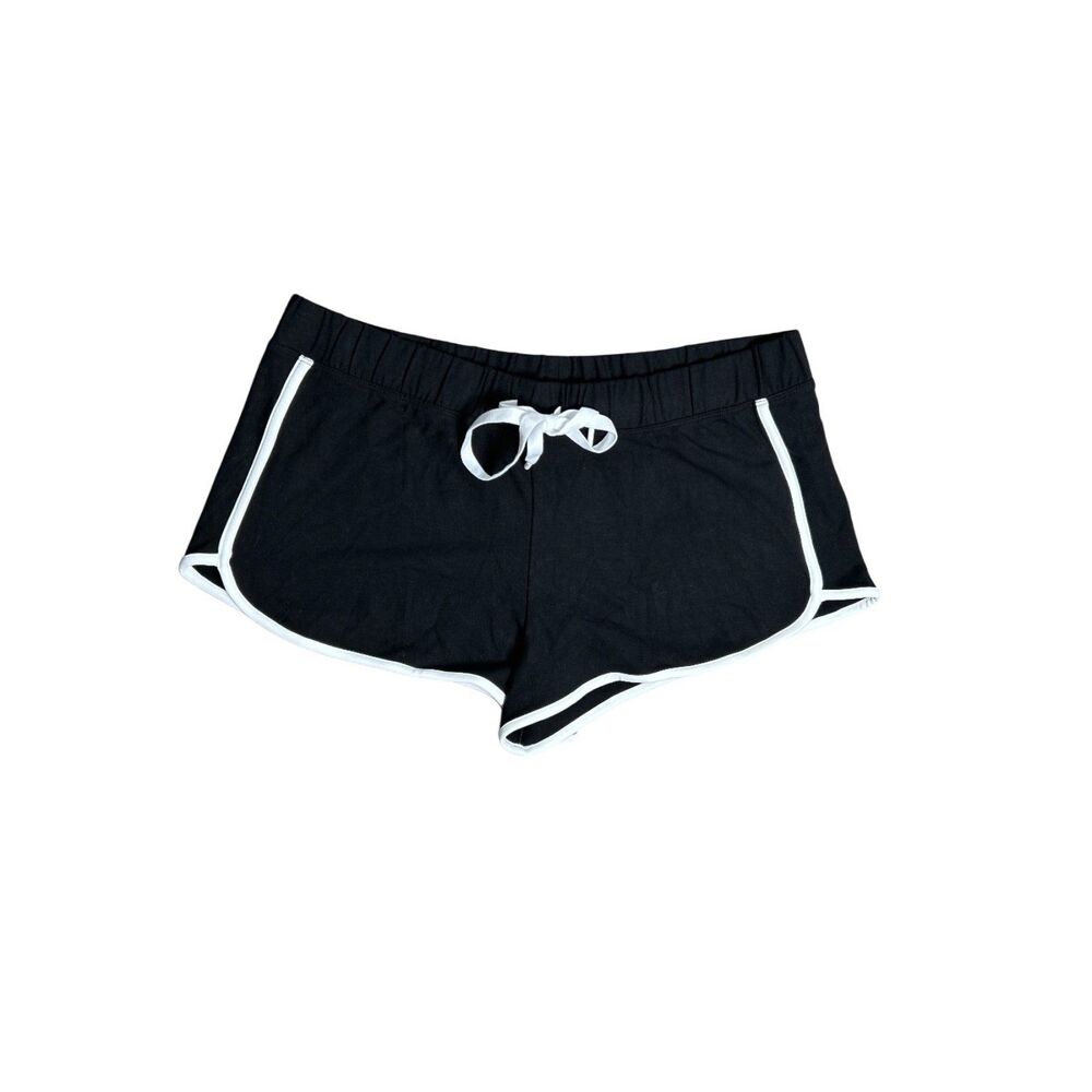 PINK Victoria’s Secret Black Dolphin Shorts with Pink Spellout Logo Large